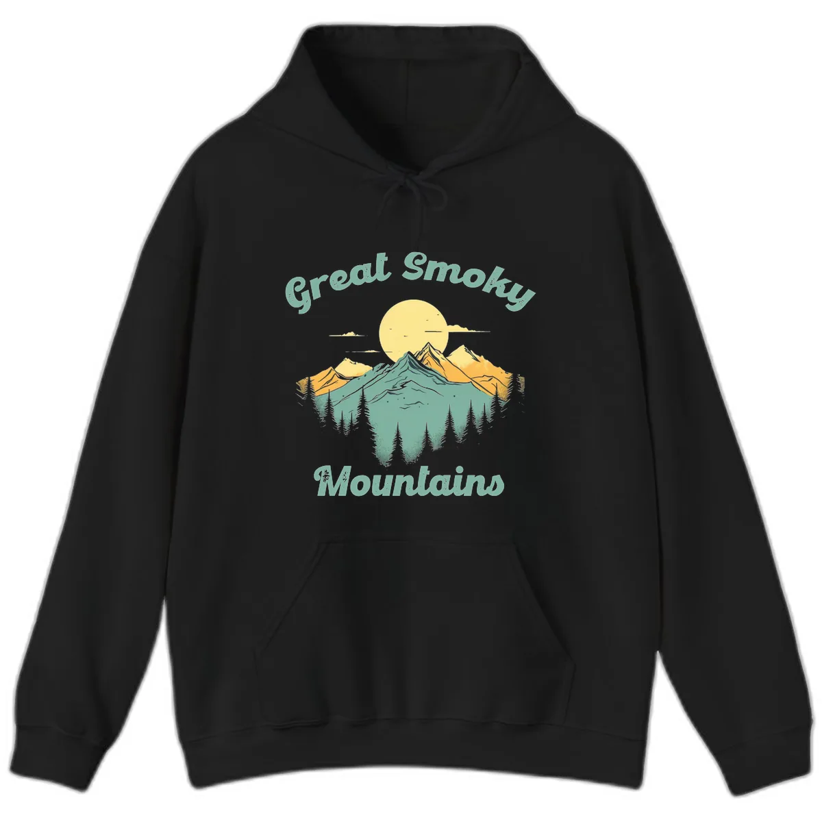 Great Smoky Mountains Sunset Hoodie in Black