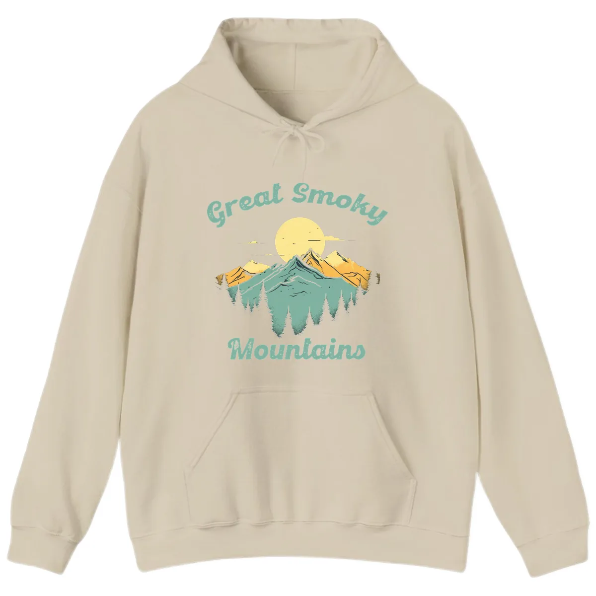 Great Smoky Mountains Sunset Hoodie in Sand