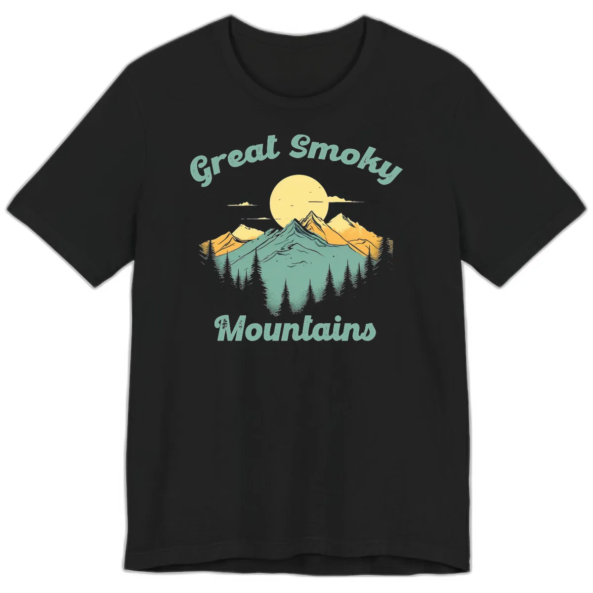 Great Smoky Mountains Sunset Premium T-Shirt in Black