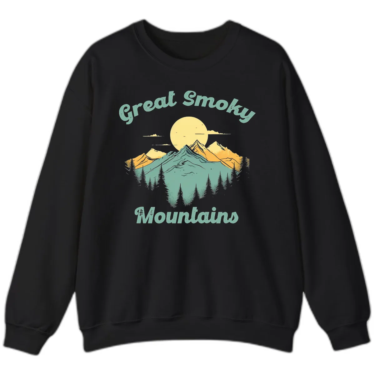 Great Smoky Mountains Sunset Sweatshirt in Black