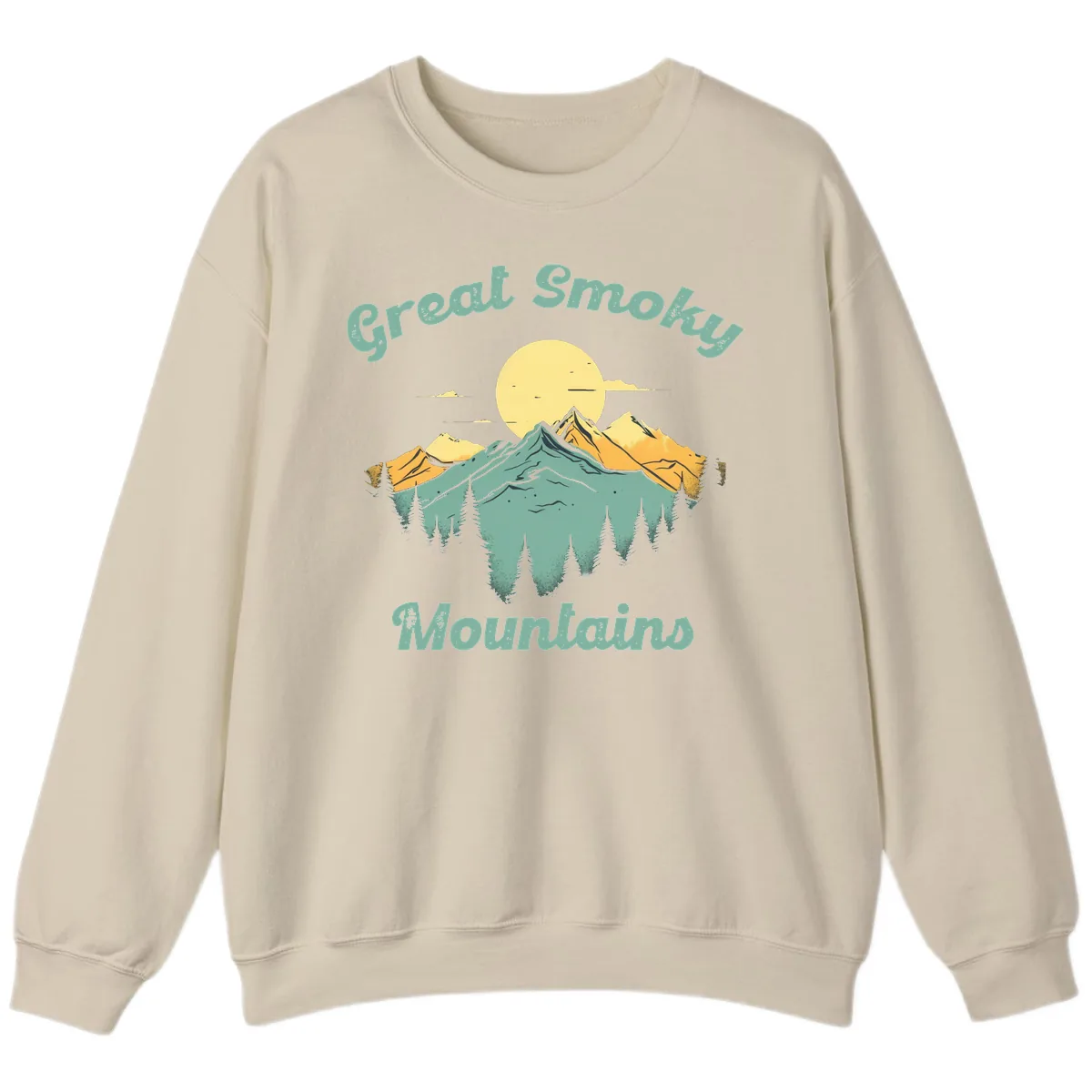 Great Smoky Mountains Sunset Sweatshirt in Sand