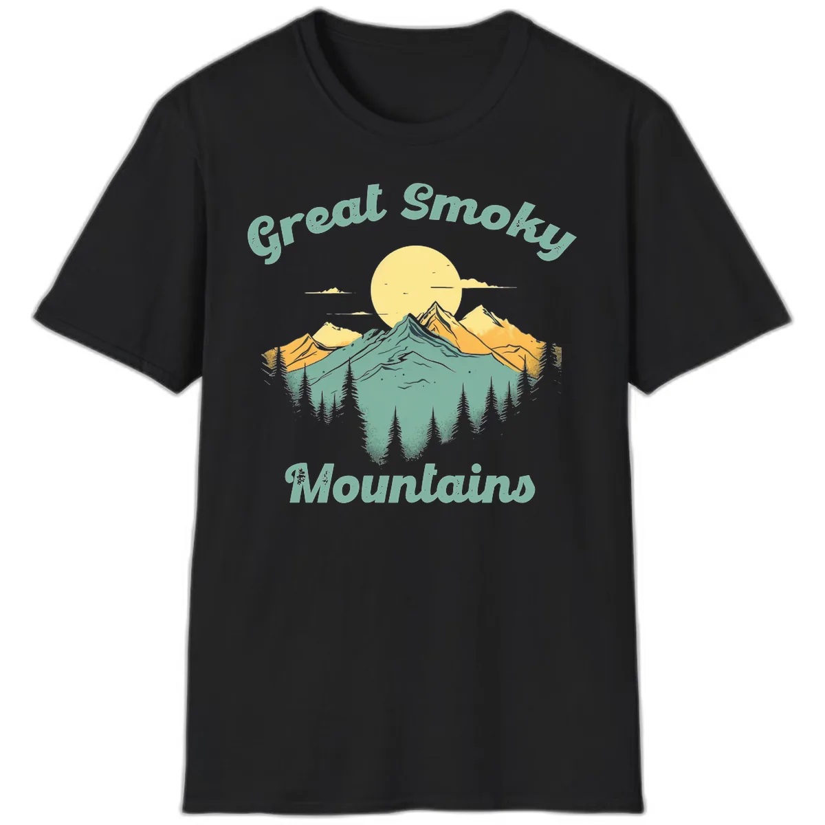 Great Smoky Mountains Sunset T-Shirt in Black