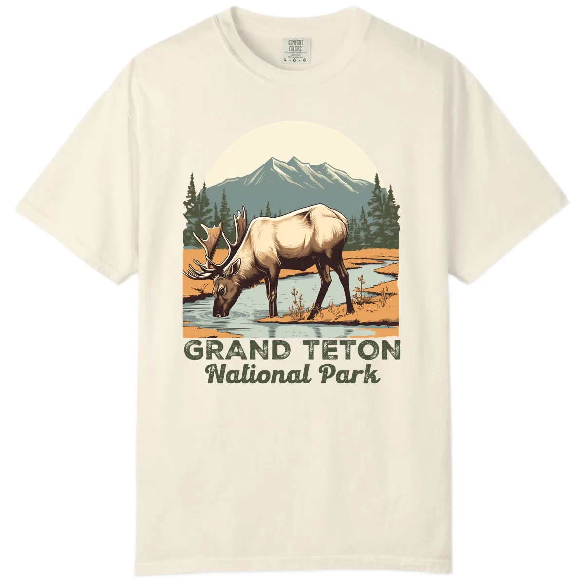 Grand Teton National Park Elk Comfort Color in Ivory