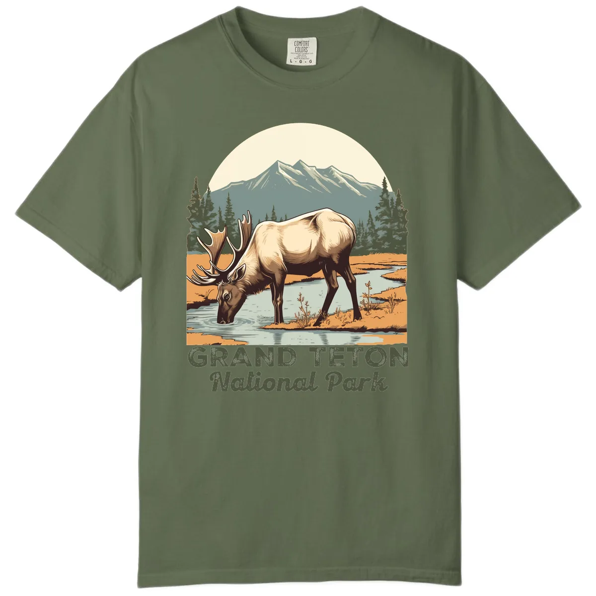 Grand Teton National Park Elk Comfort Color in Sage