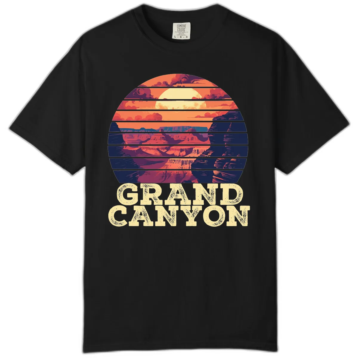 Grand Canyon Sunset Stripes Comfort Color in Black