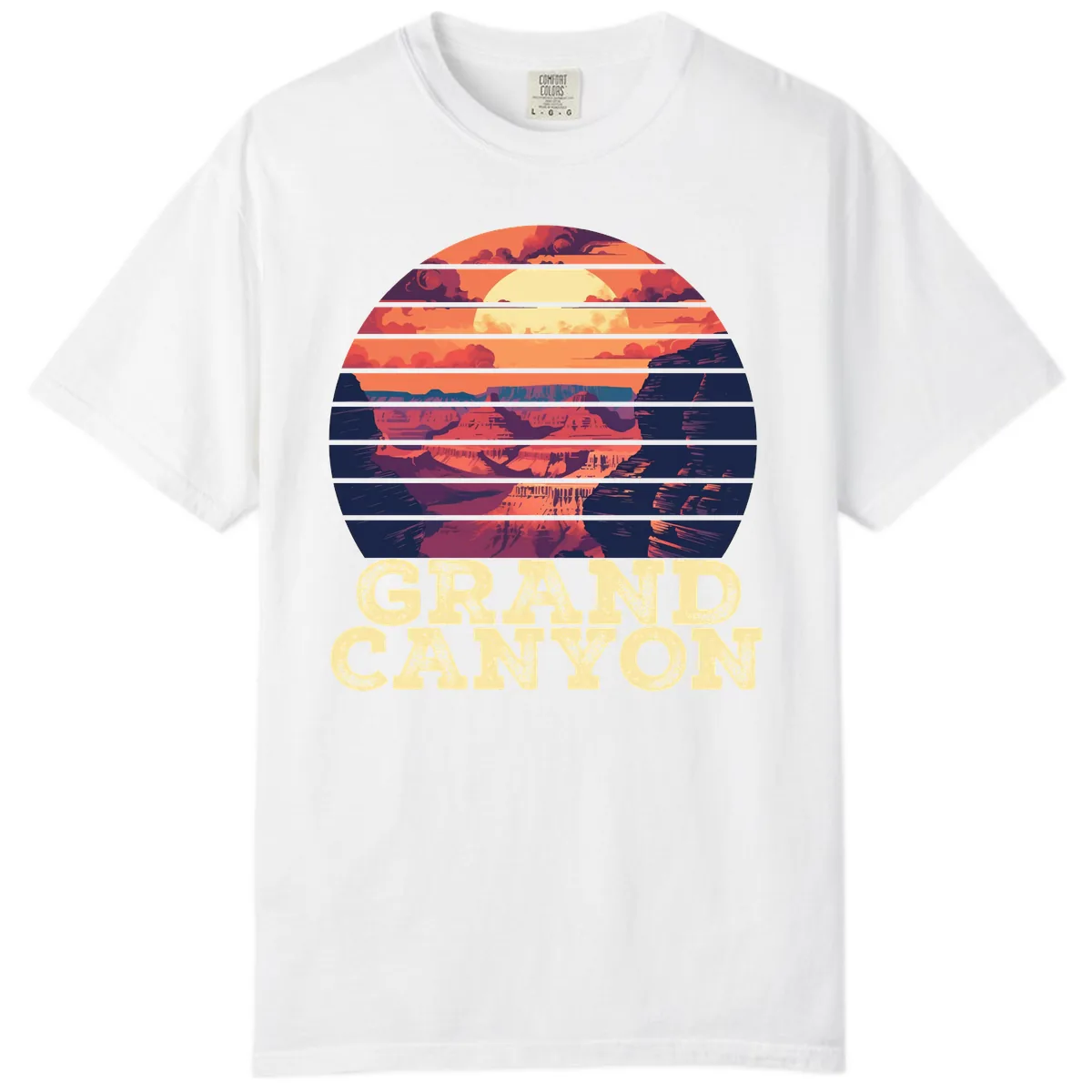 Grand Canyon Sunset Stripes Comfort Color in White