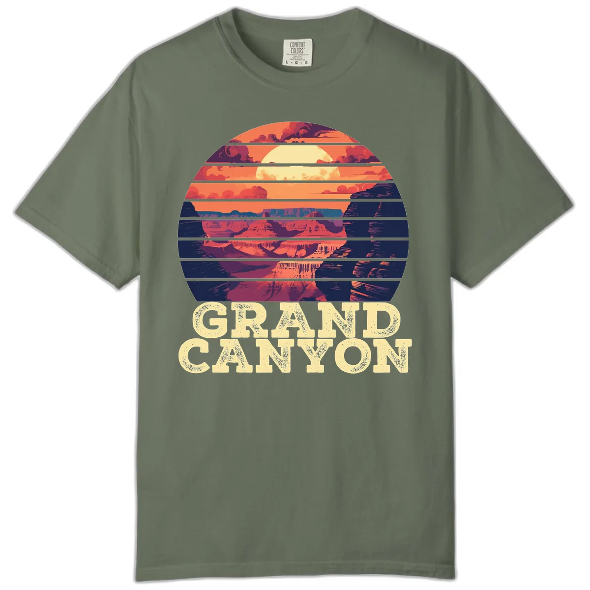 Grand Canyon Sunset Stripes Comfort Color in Moss