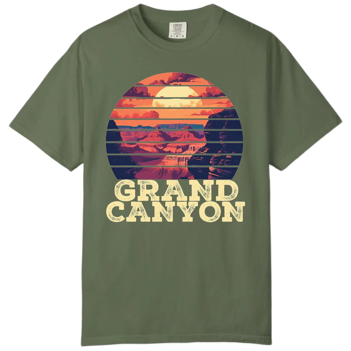 Grand Canyon Sunset Stripes Comfort Color in Sage