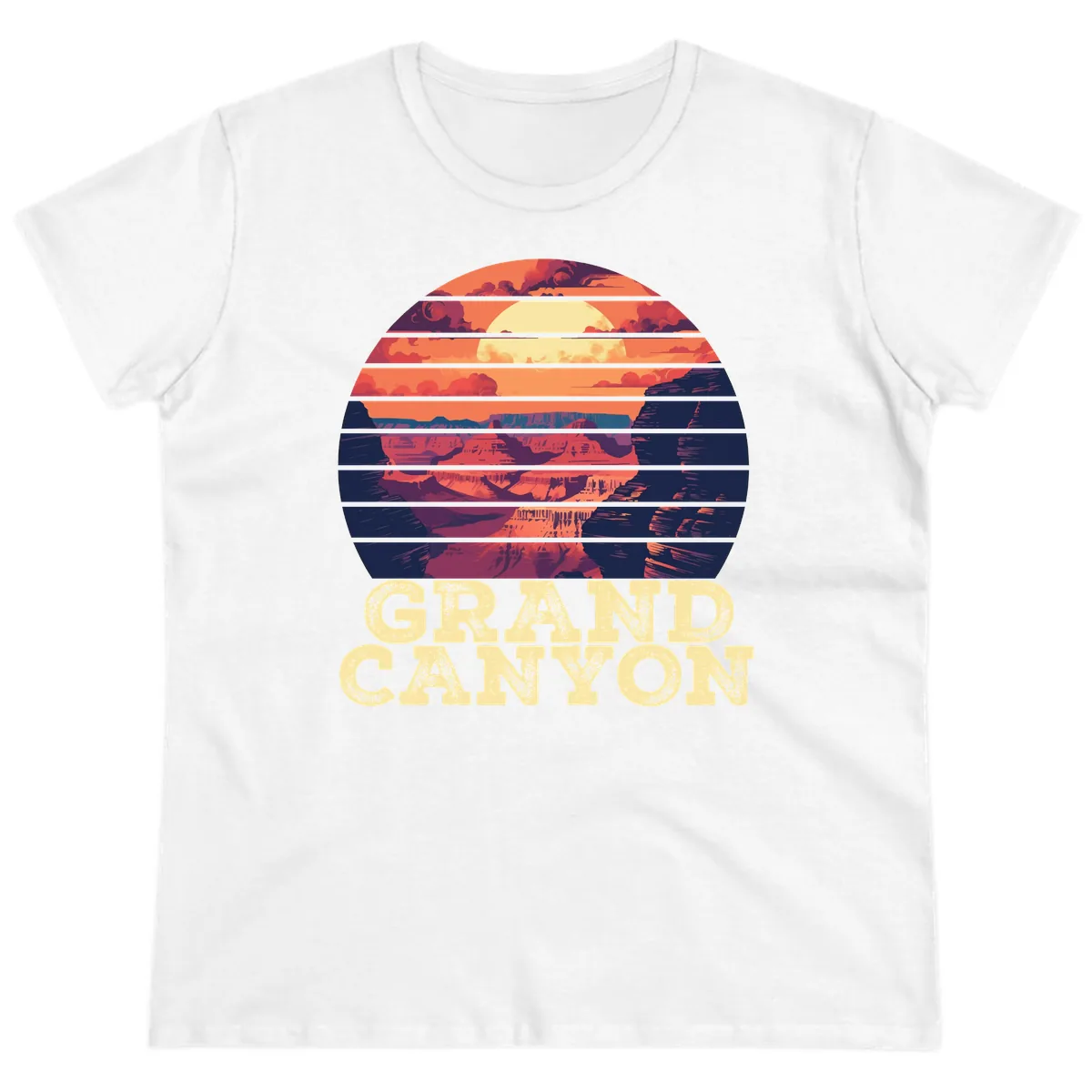 Grand Canyon Sunset Stripes Ladies Tee in White