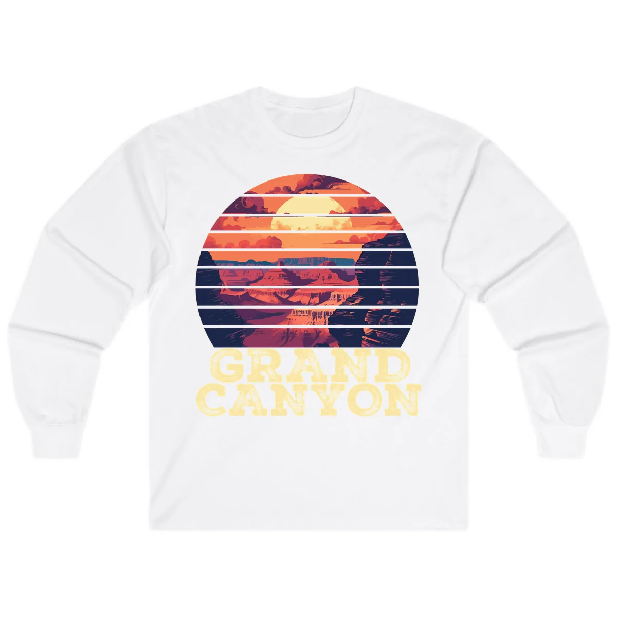 Grand Canyon Sunset Stripes Long Sleeve in White