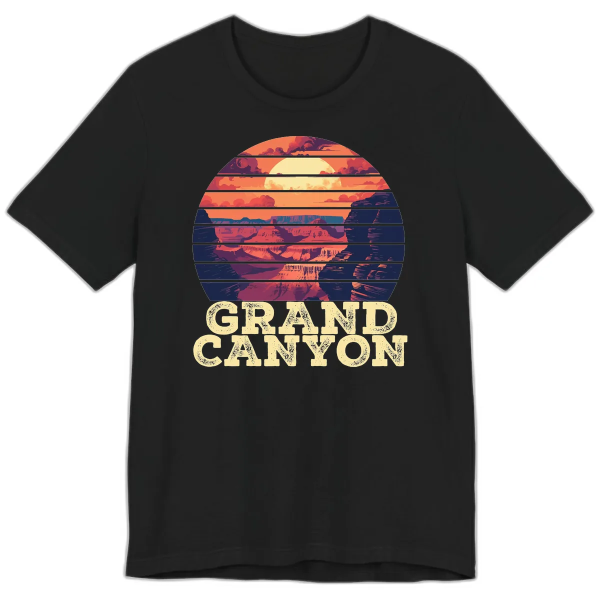Grand Canyon Sunset Stripes Premium T-Shirt in Black
