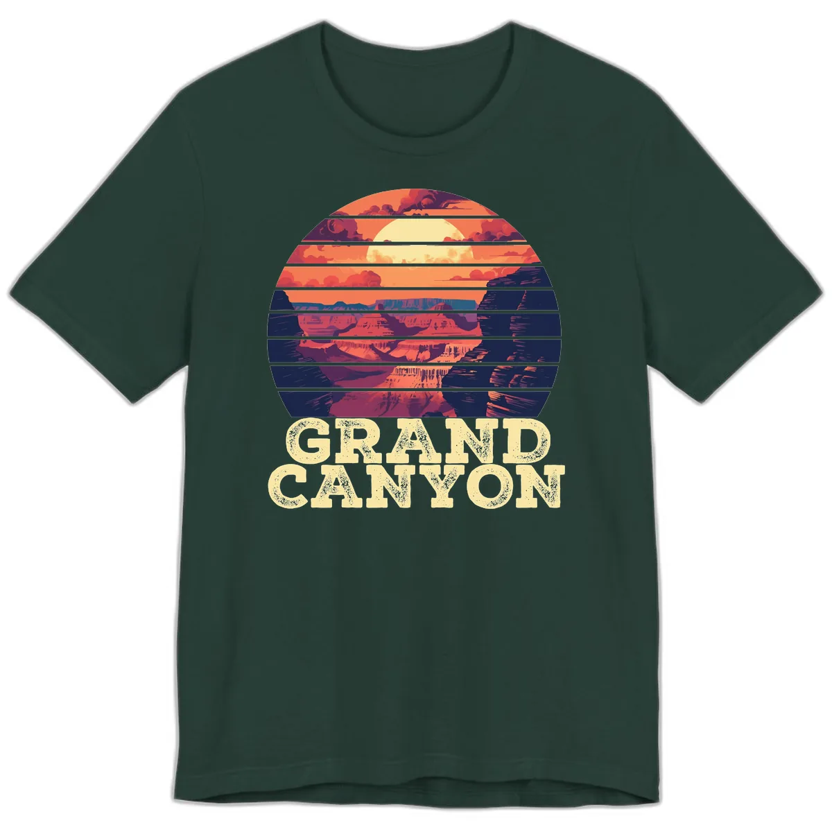Grand Canyon Sunset Stripes Premium T-Shirt in Forest