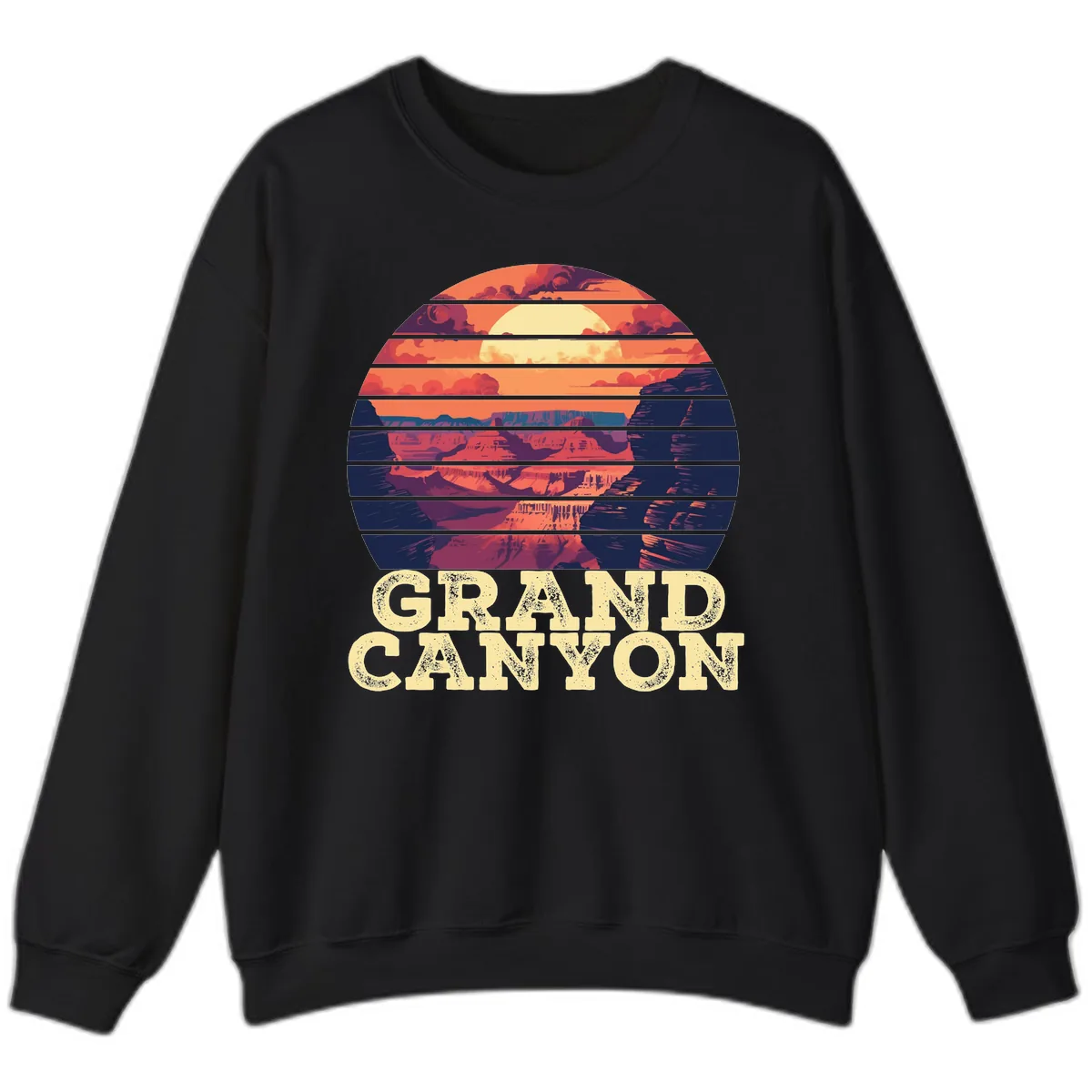 Grand Canyon Sunset Stripes Sweatshirt in Black