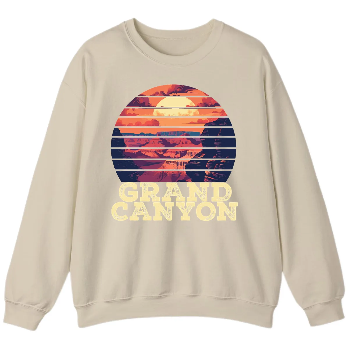 Grand Canyon Sunset Stripes Sweatshirt in Sand