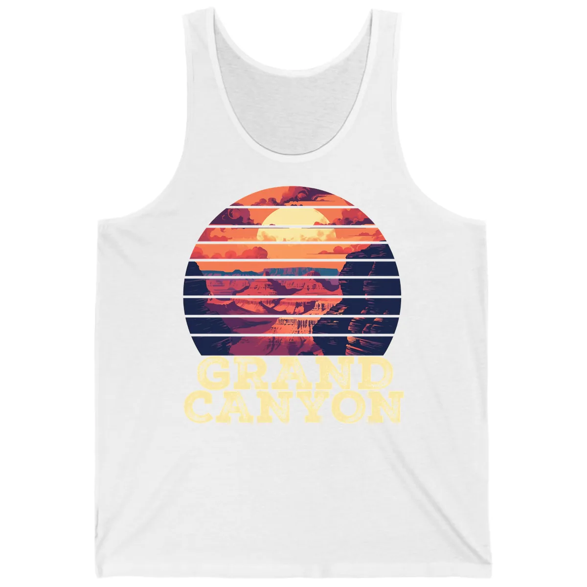 Grand Canyon Sunset Stripes Tank in White