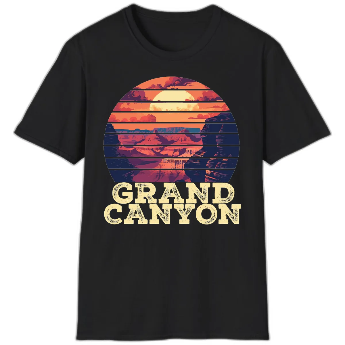 Grand Canyon Sunset Stripes T-Shirt in Black
