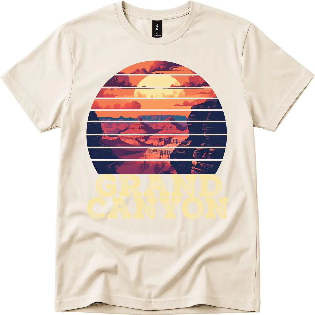 Grand Canyon Sunset Stripes T-Shirt in Natural