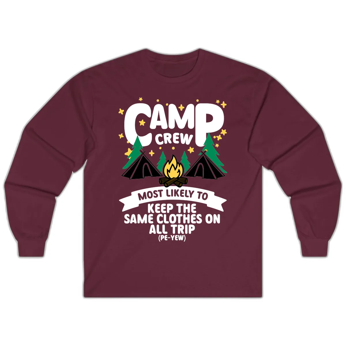 Camp Crew Clothes Repeat Long Sleeve in Maroon