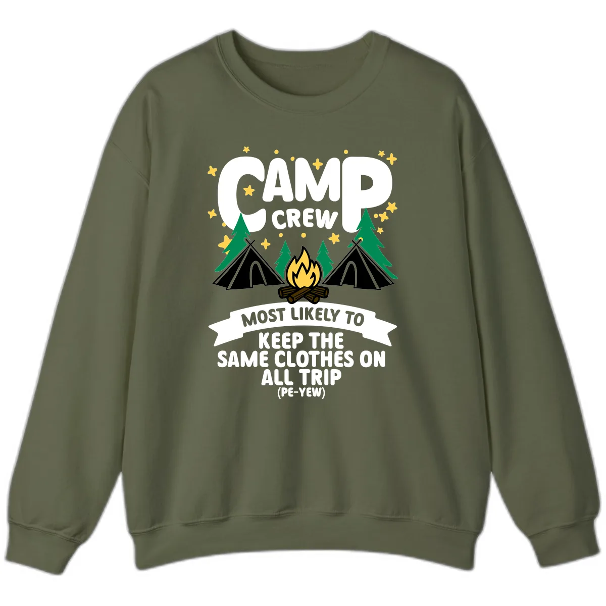 Camp Crew Clothes Repeat Sweatshirt in Military Green