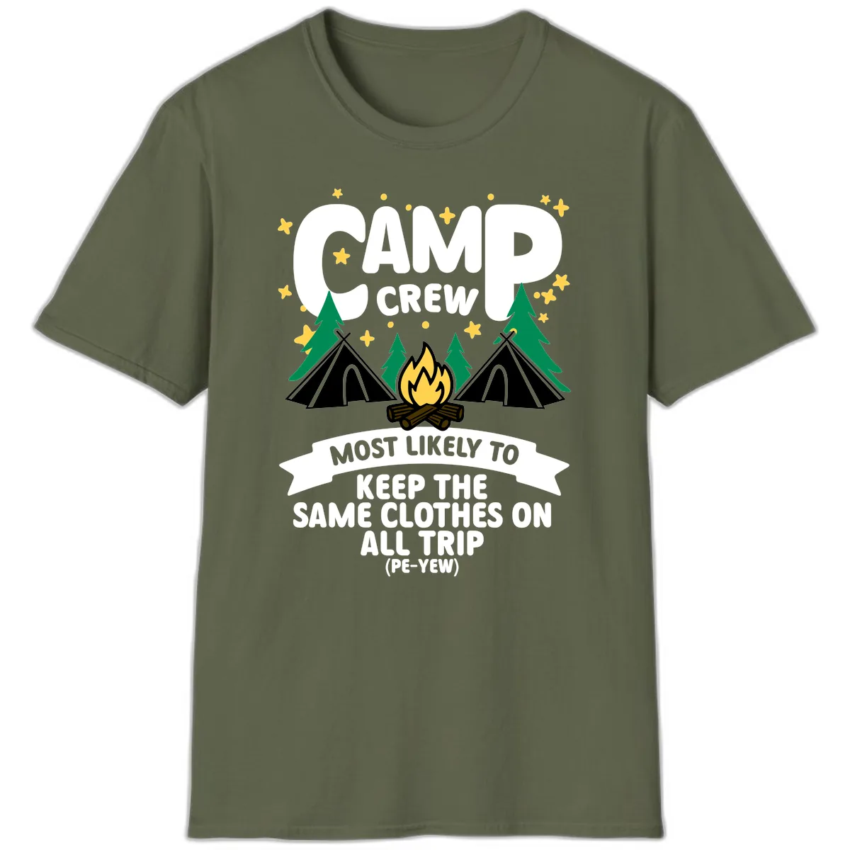 Camp Crew Clothes Repeat T-Shirt in Military Green