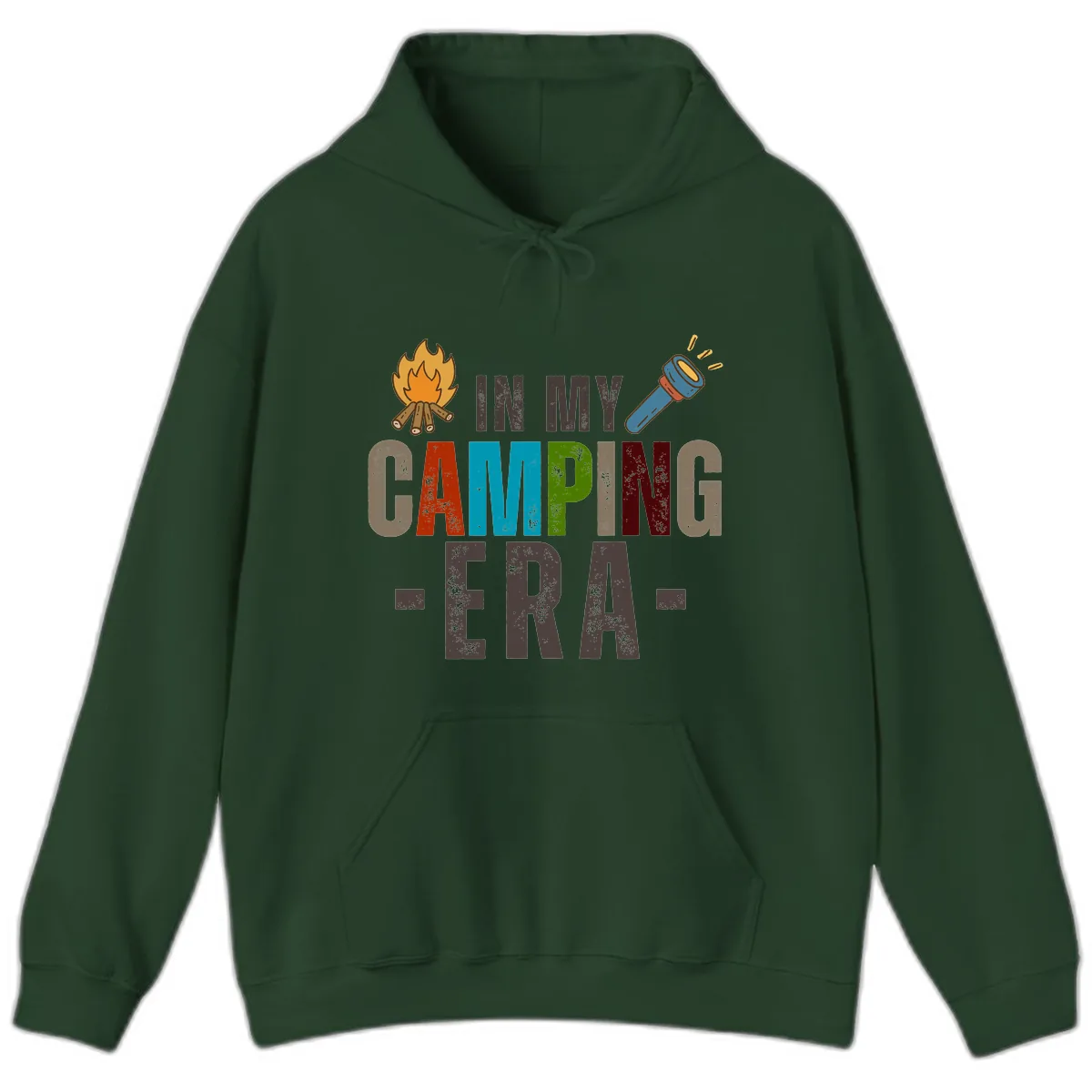 In My Camping Era Hoodie in Forest Green