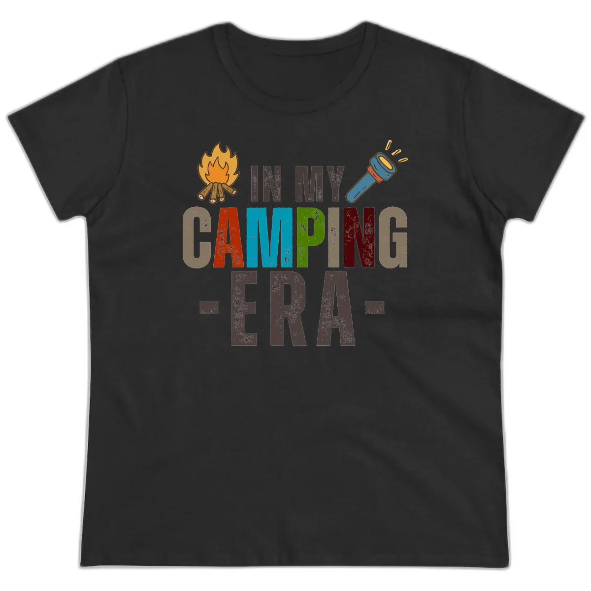 In My Camping Era Ladies Tee in Black