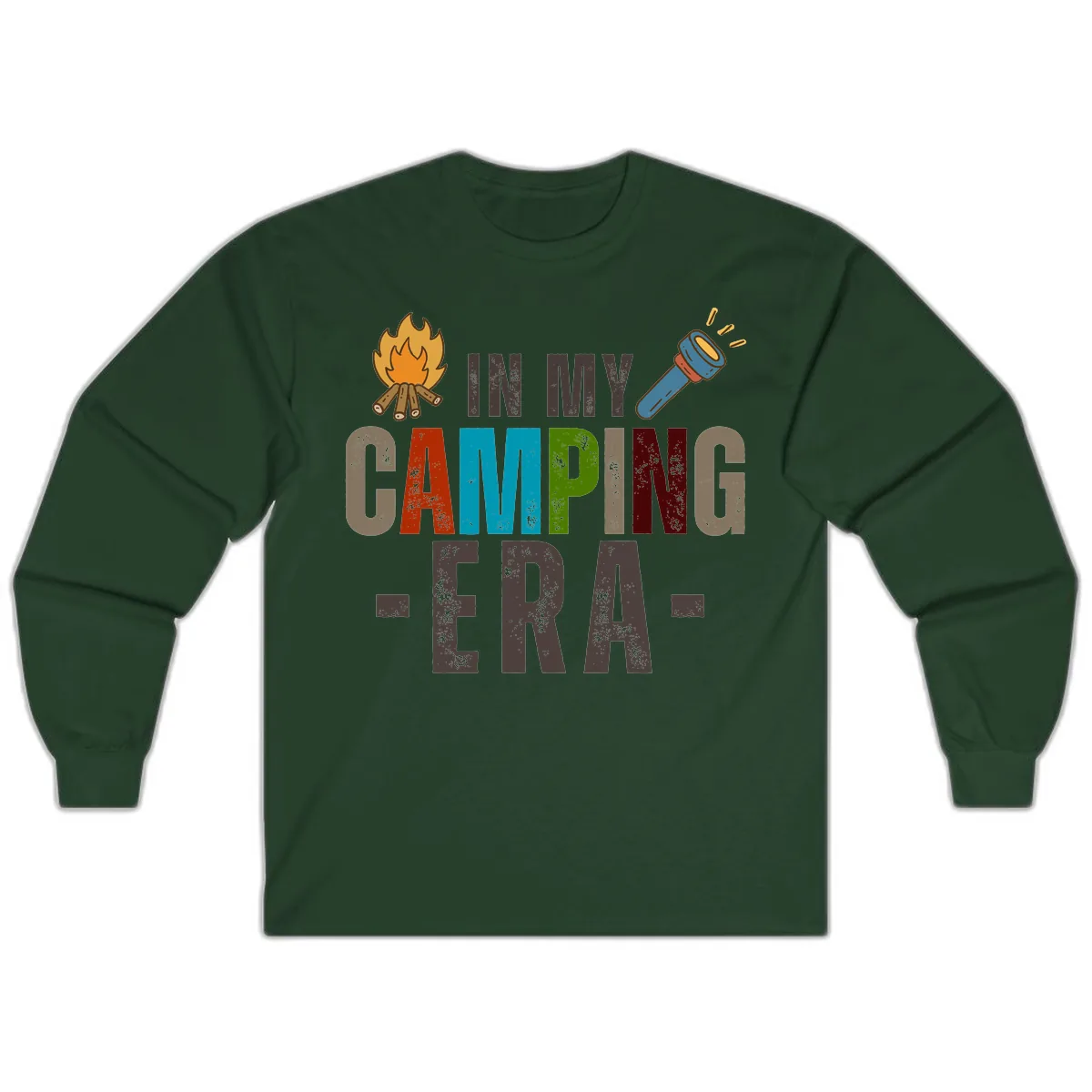 In My Camping Era Long Sleeve in Forest Green