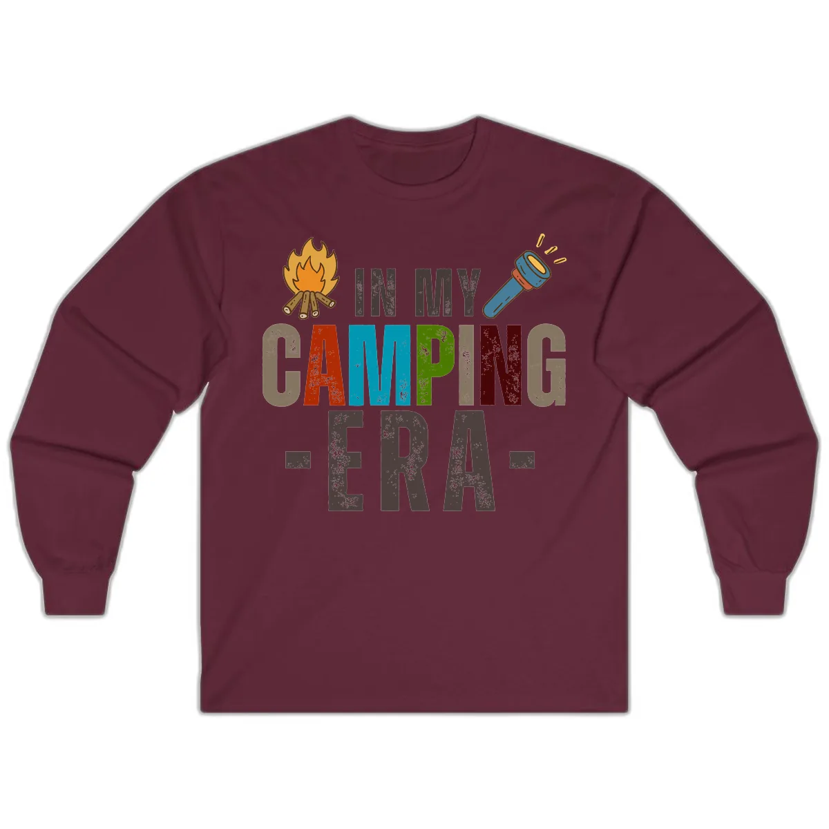 In My Camping Era Long Sleeve in Maroon