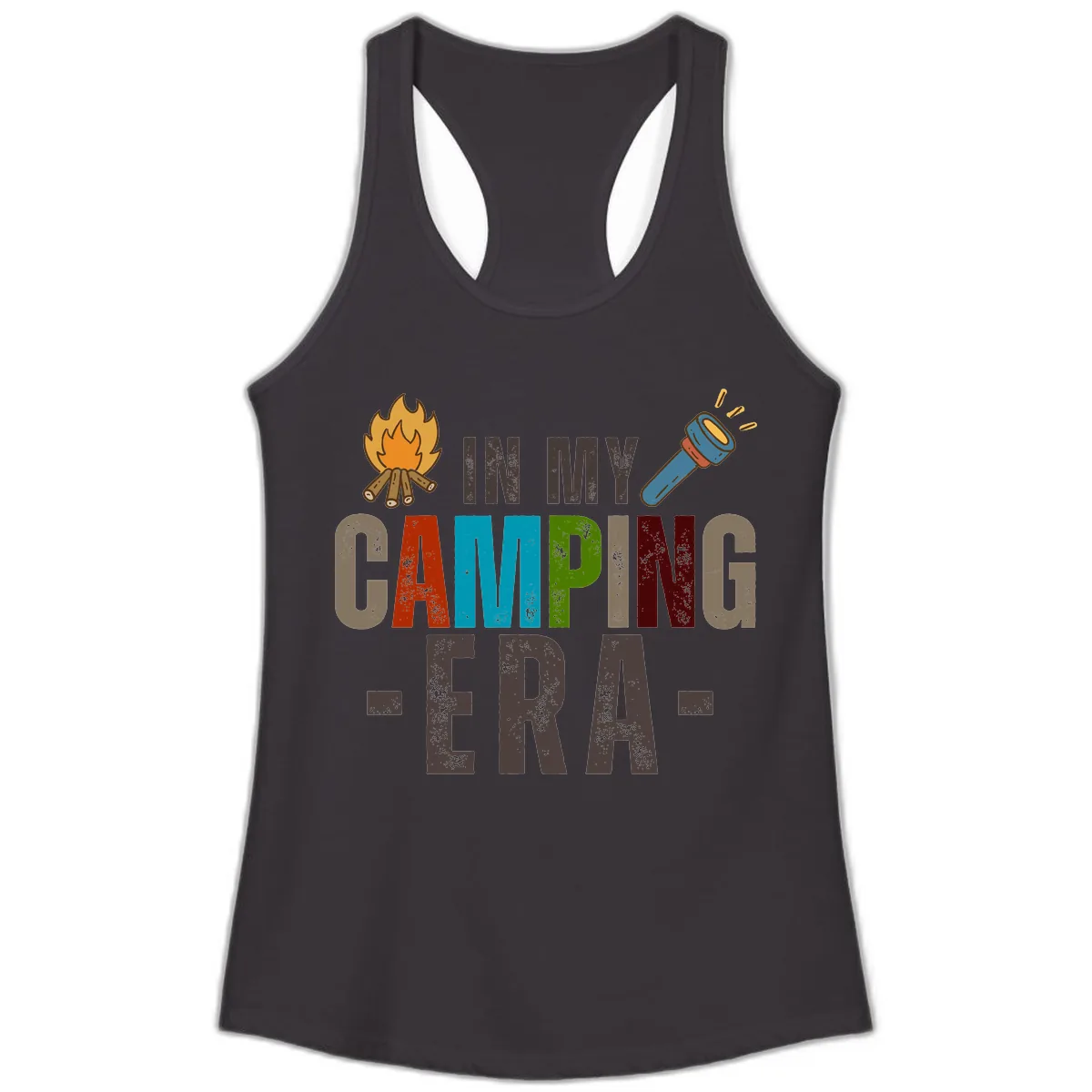 In My Camping Era Ladies Tank in Black