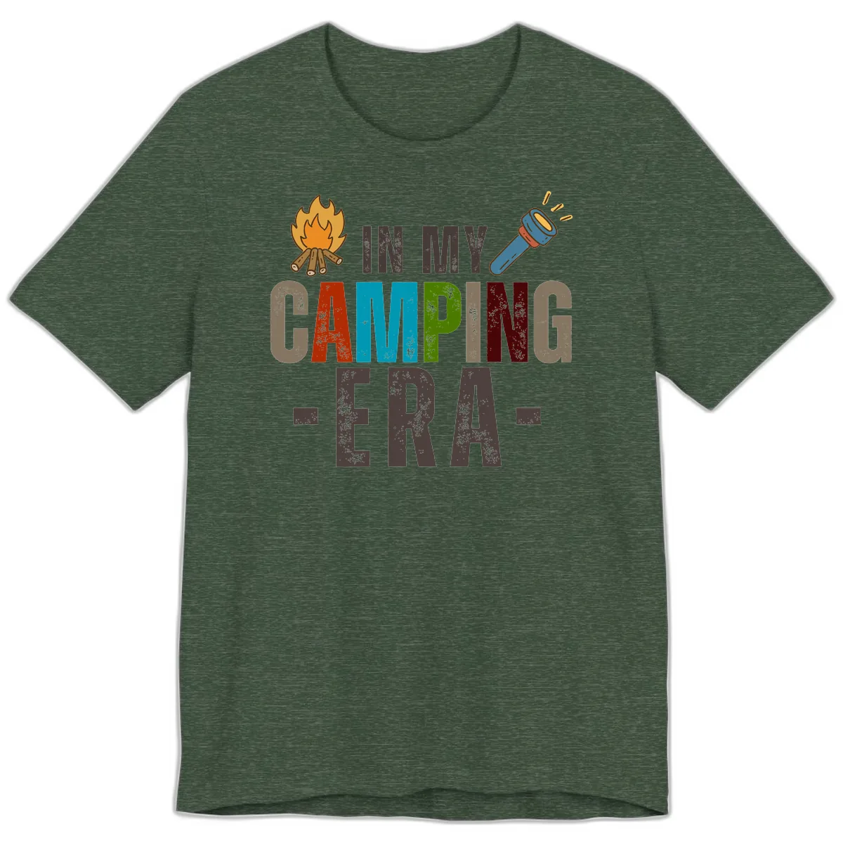 In My Camping Era Premium T-Shirt in Heather Forest