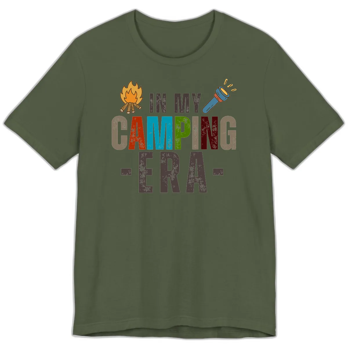 In My Camping Era Premium T-Shirt in Military Green