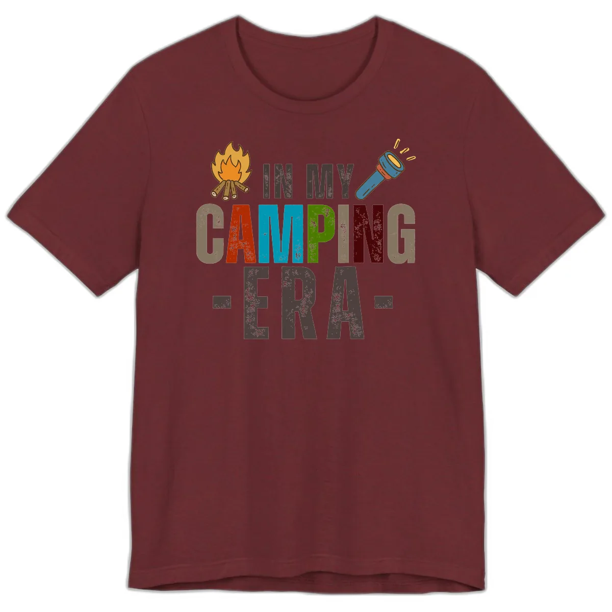In My Camping Era Premium T-Shirt in Heather Cardinal