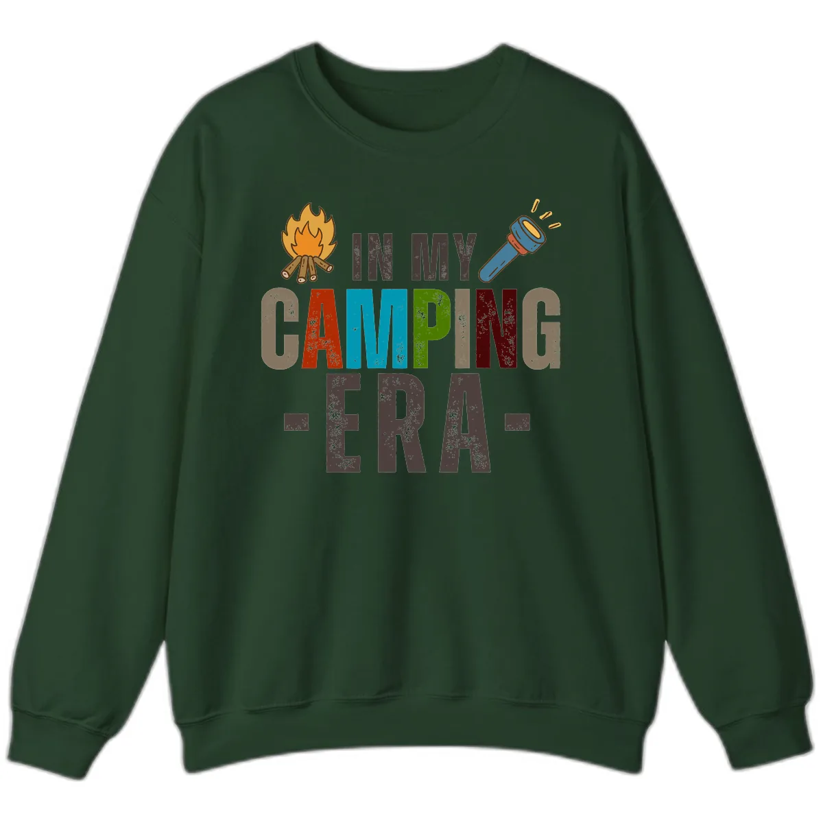 In My Camping Era Sweatshirt in Forest Green