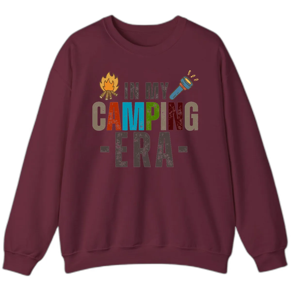In My Camping Era Sweatshirt in Maroon