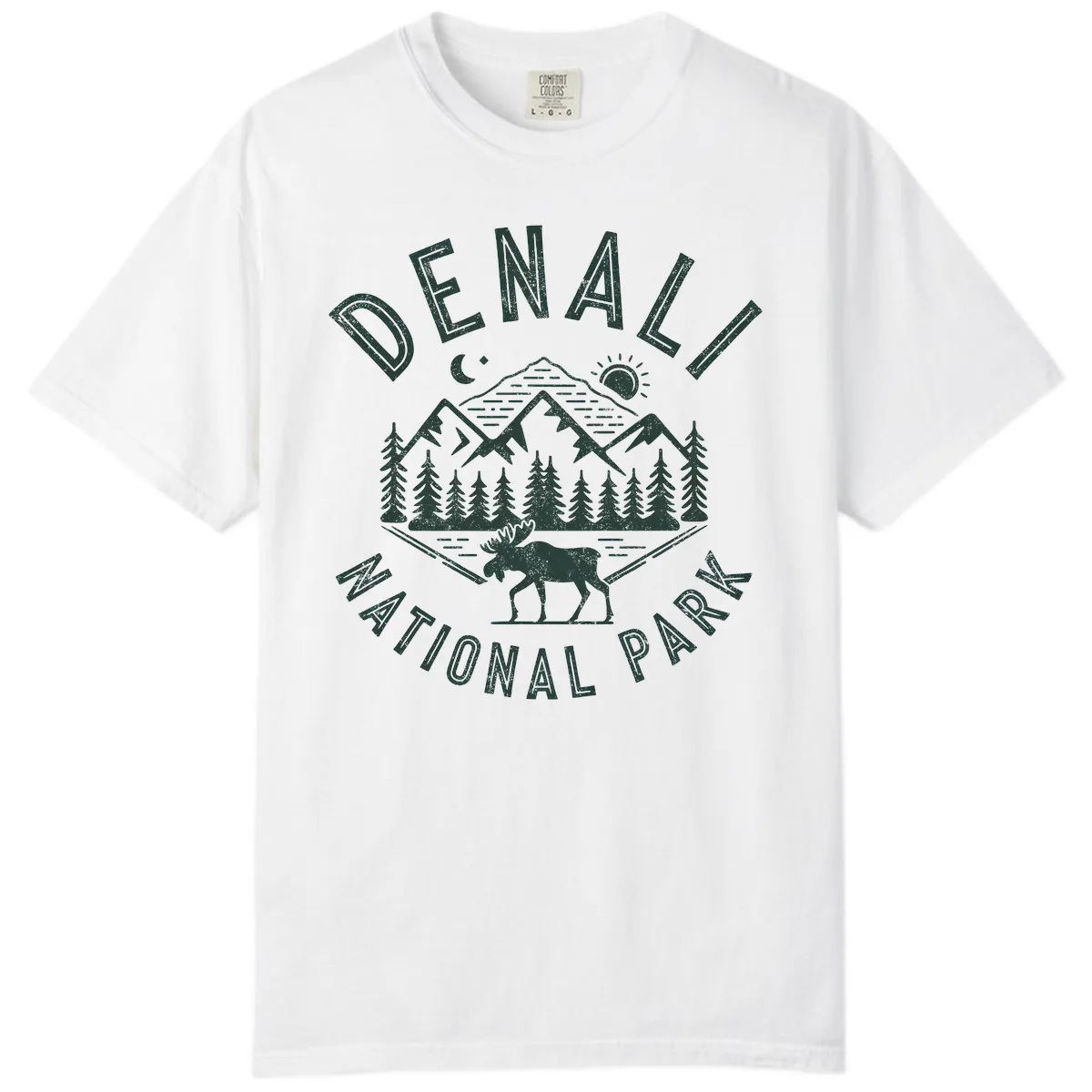 Denial National Park Moose Adventure Comfort Color in White
