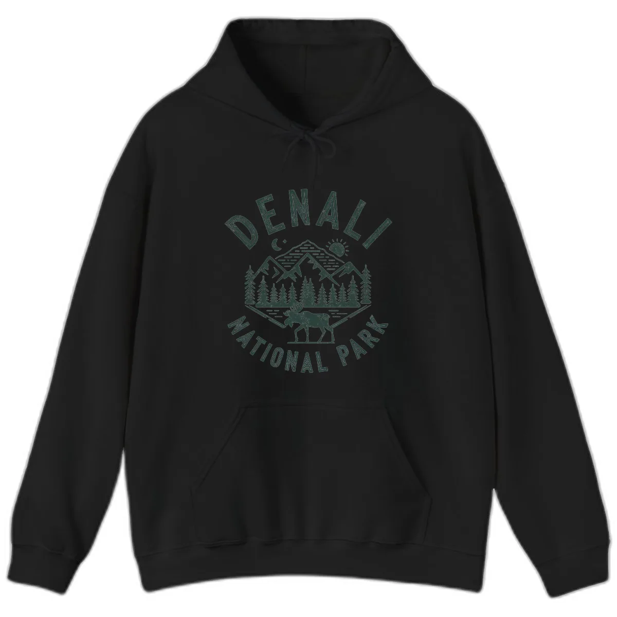 Denial National Park Moose Adventure Hoodie in Black