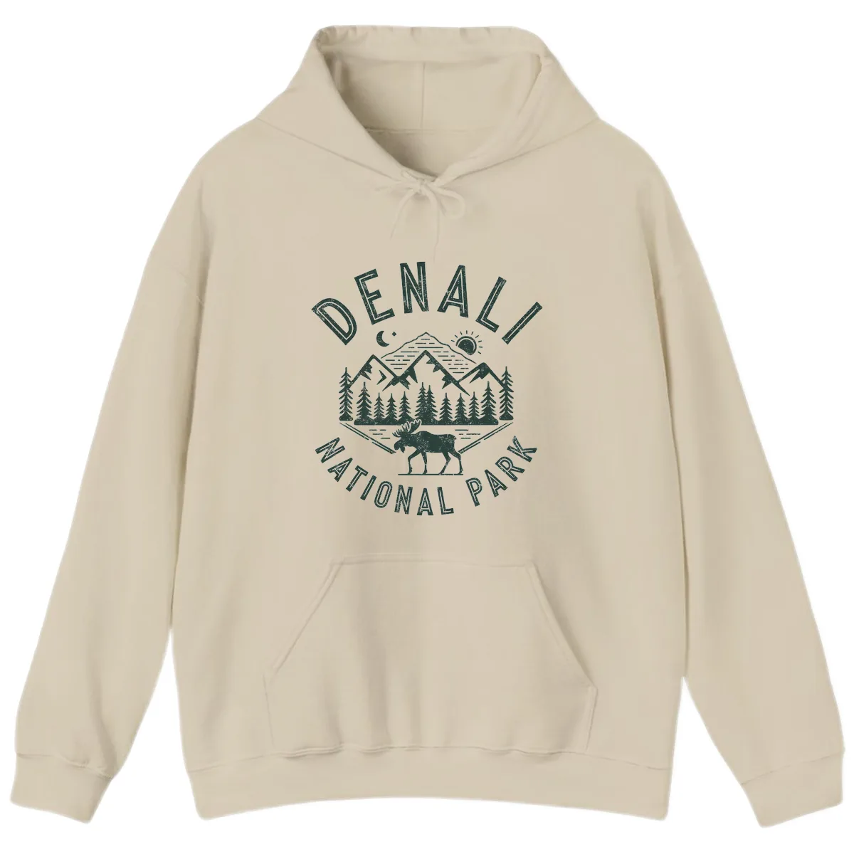 Denial National Park Moose Adventure Hoodie in Sand