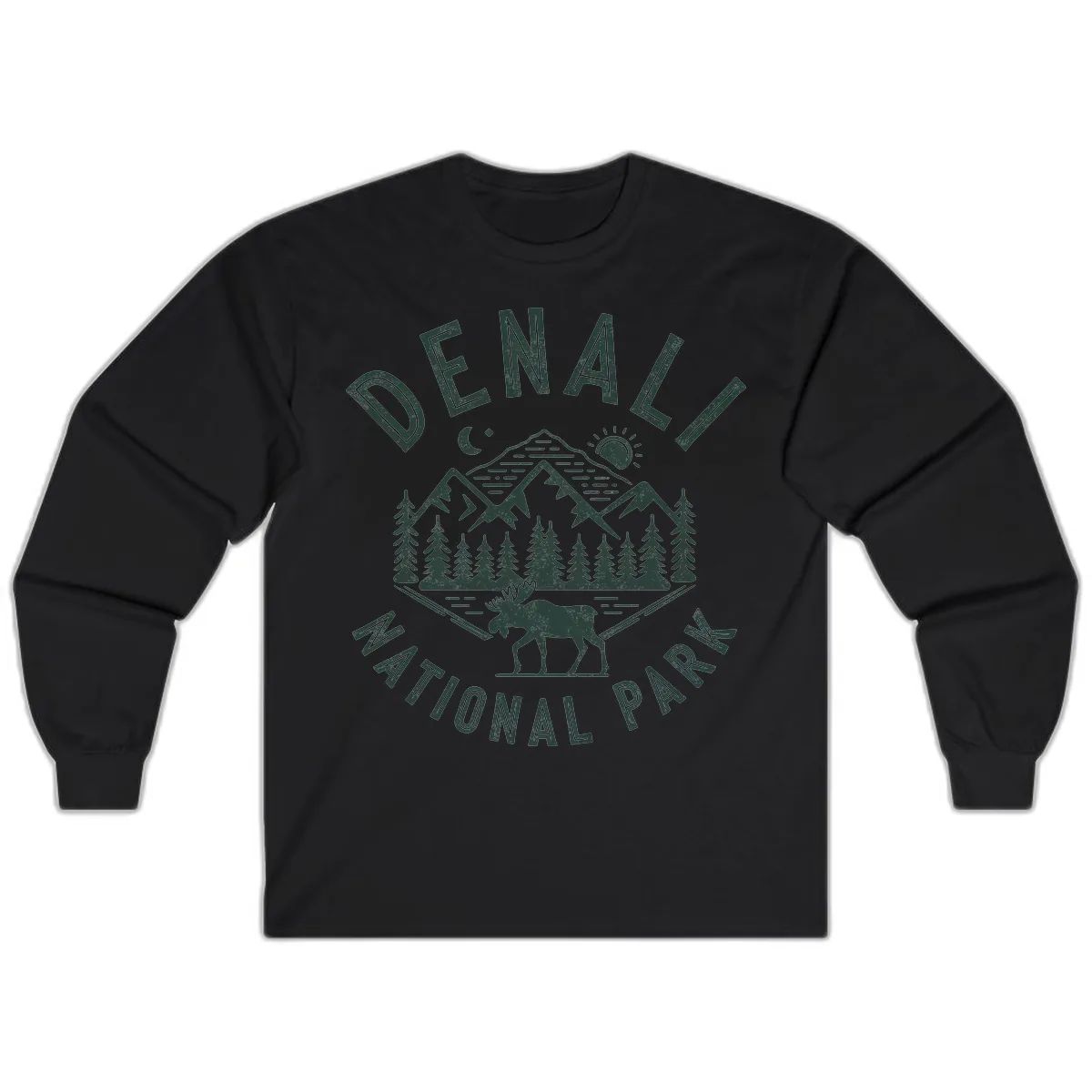 Denial National Park Moose Adventure Long Sleeve in Black