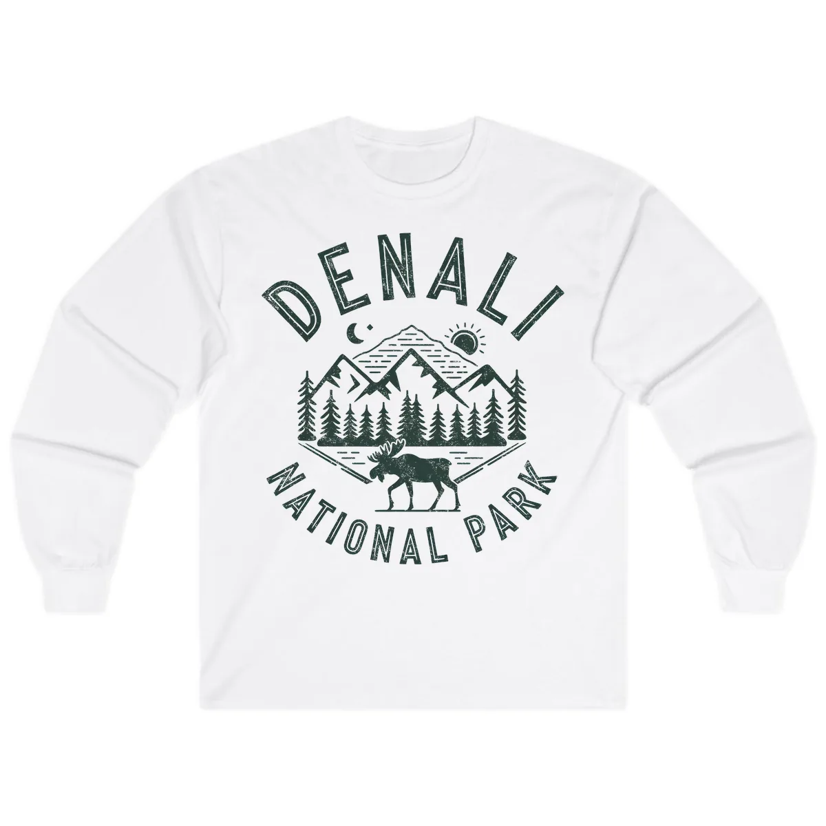 Denial National Park Moose Adventure Long Sleeve in White