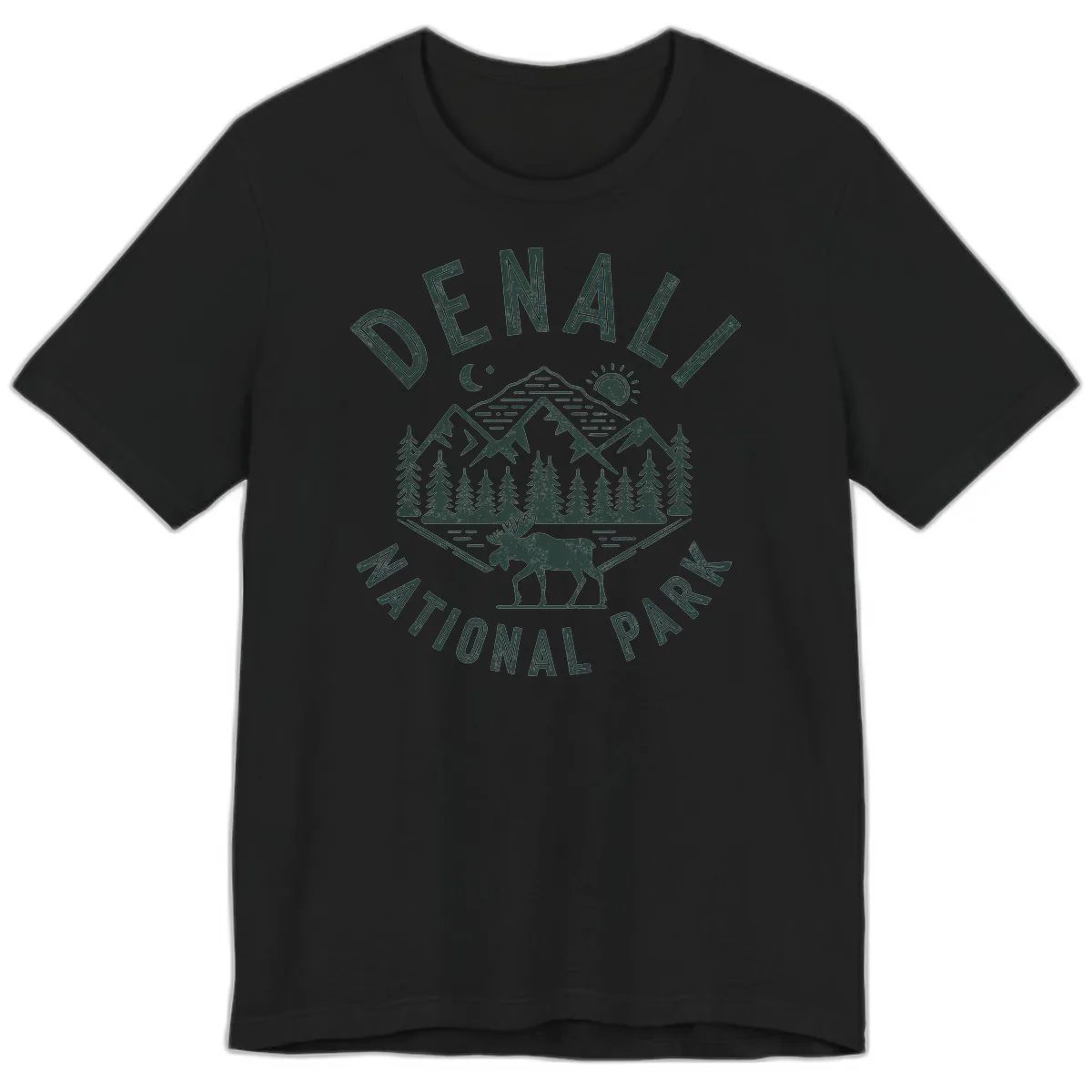 Denial National Park Moose Adventure Premium T-Shirt in Black