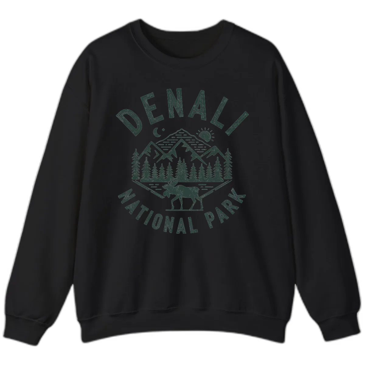 Denial National Park Moose Adventure Sweatshirt in Black