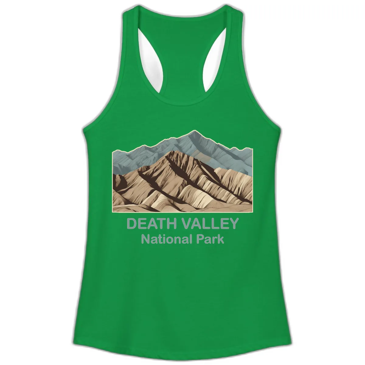 Death Valley National Park Ladies Tank in Solid Kelly Green