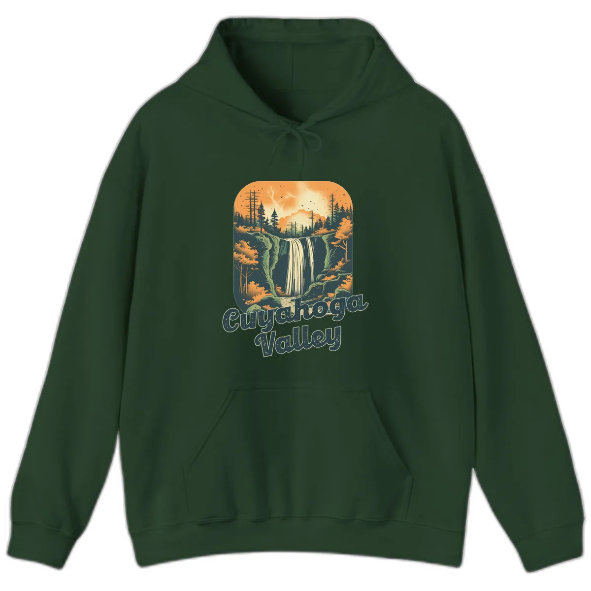 Eureka Valley Waterfall Hoodie in Forest Green