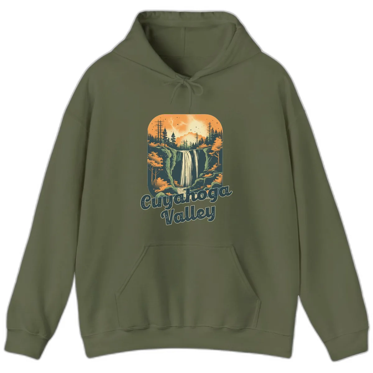 Eureka Valley Waterfall Hoodie in Military Green