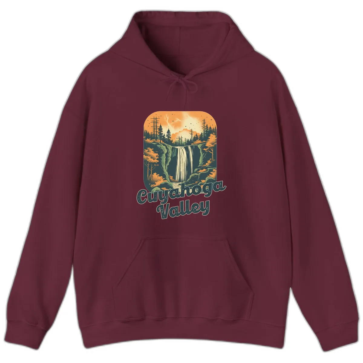 Eureka Valley Waterfall Hoodie in Maroon