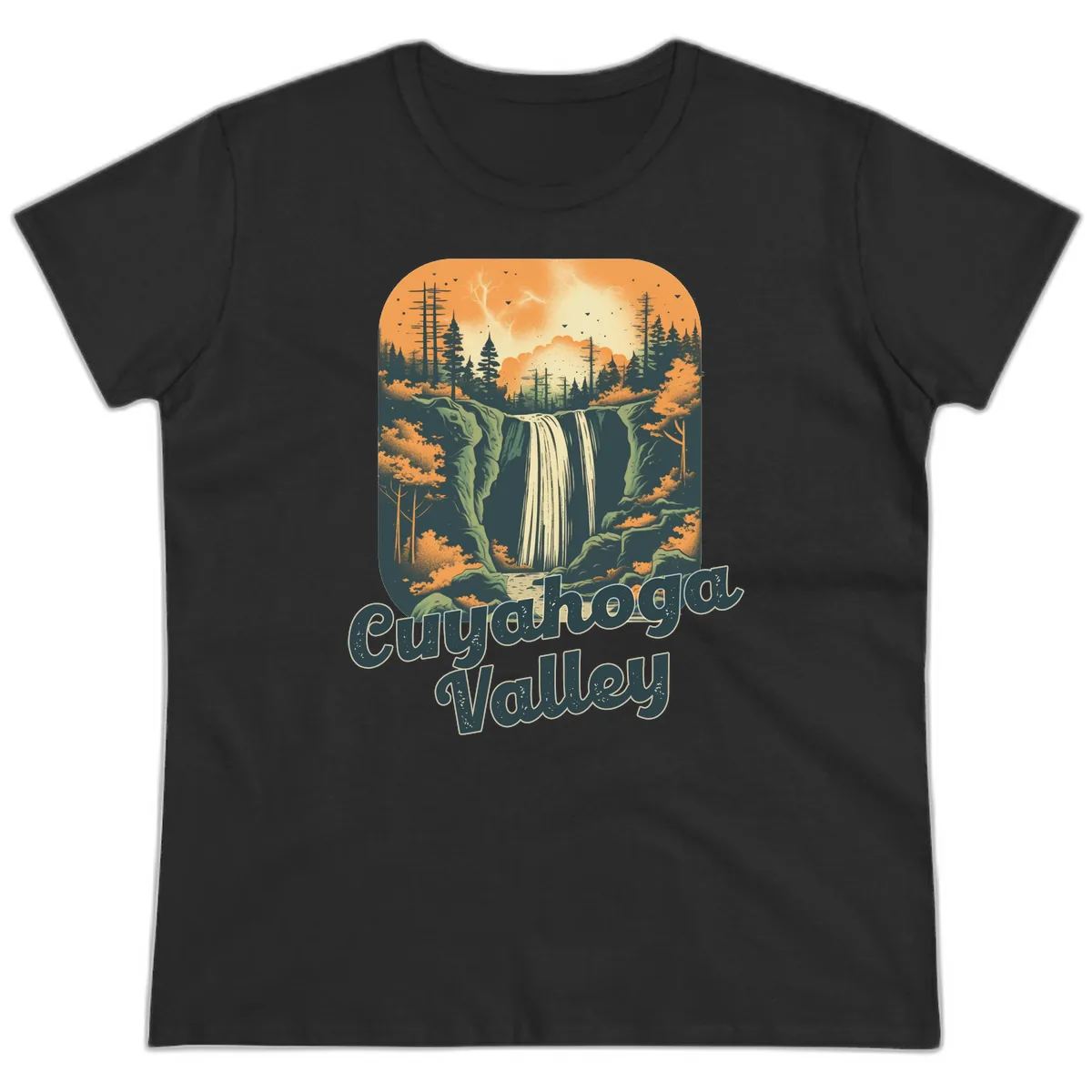 Eureka Valley Waterfall Ladies Tee in Black