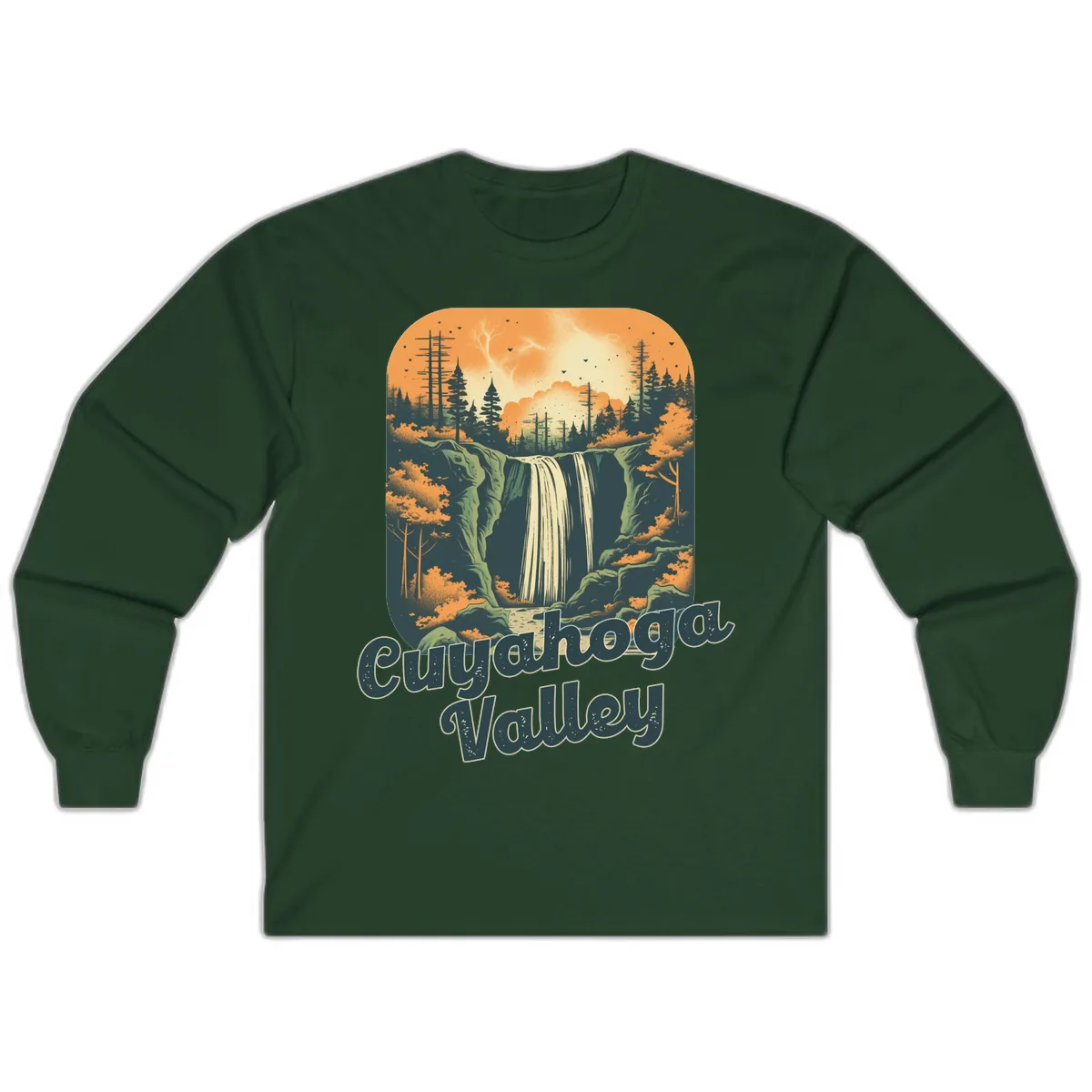 Eureka Valley Waterfall Long Sleeve in Forest Green