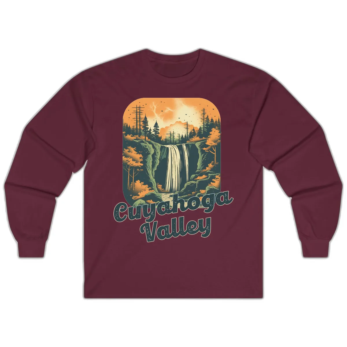 Eureka Valley Waterfall Long Sleeve in Maroon