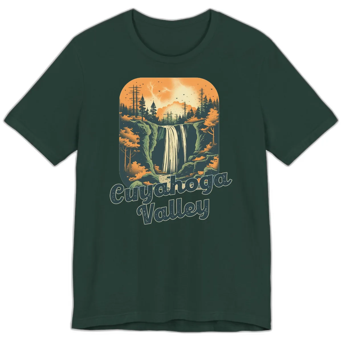 Eureka Valley Waterfall Premium T-Shirt in Forest