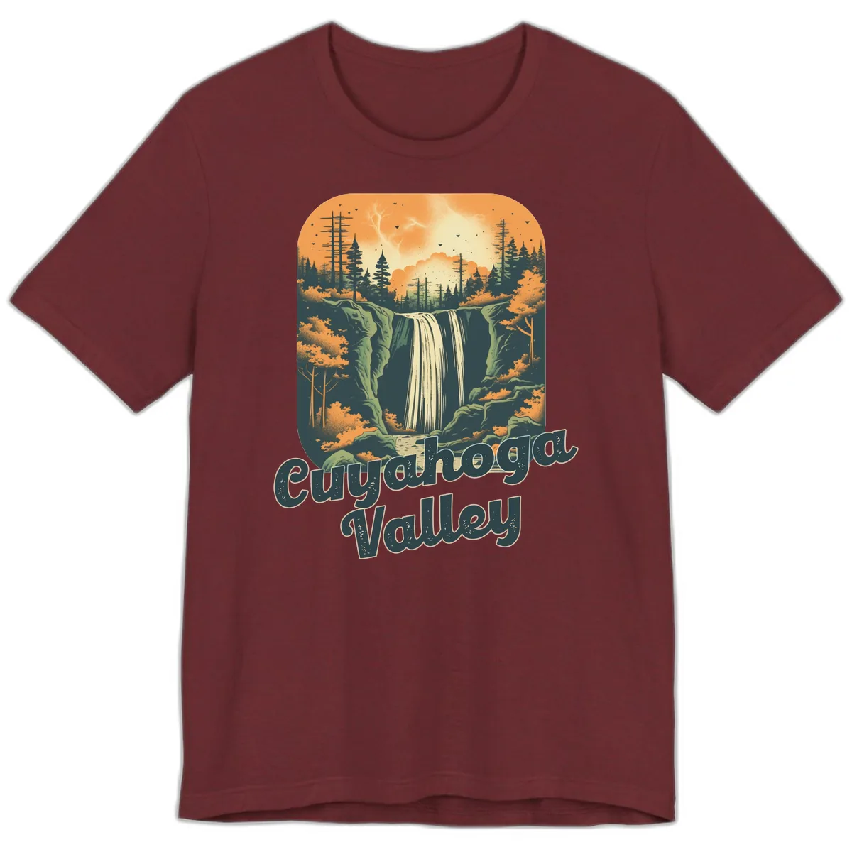 Eureka Valley Waterfall Premium T-Shirt in Heather Cardinal